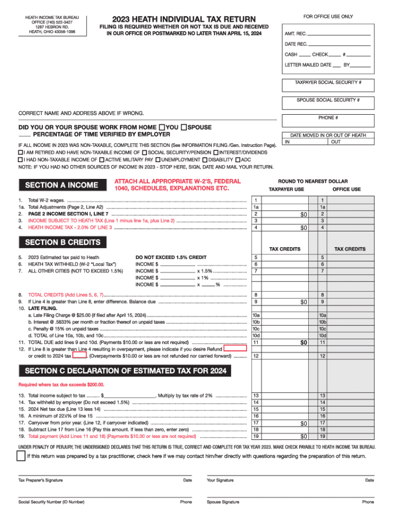 Heath Individual Return LCK 23  Form