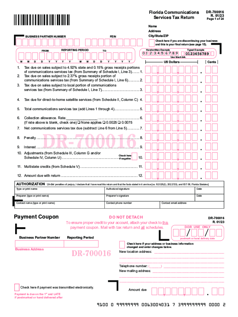 Florida Department of Revenue Communications Services  Form