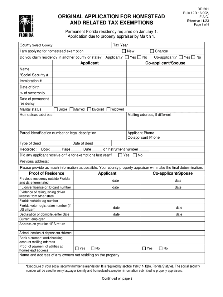 And Related Tax Exemptions Union County Property Appraiser  Form