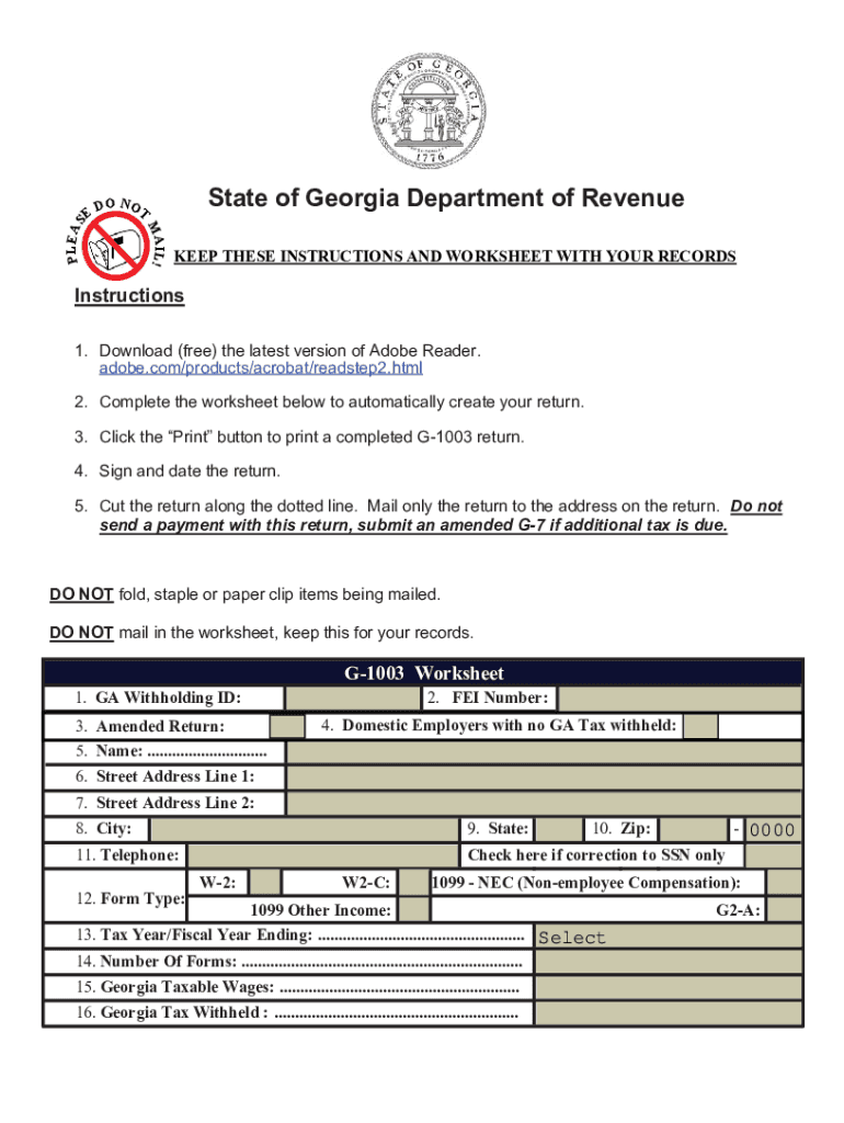 Print Blank Tax Forms Georgia Department of Revenue