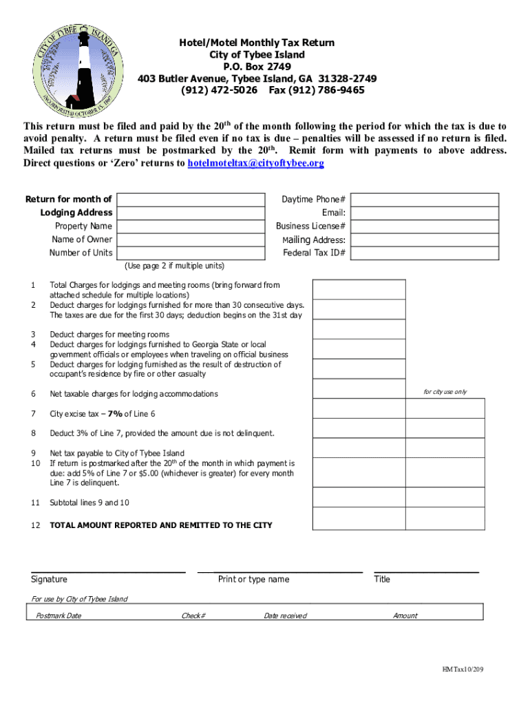 City of Tybee Fill Out and Sign Printable PDF Template  Form