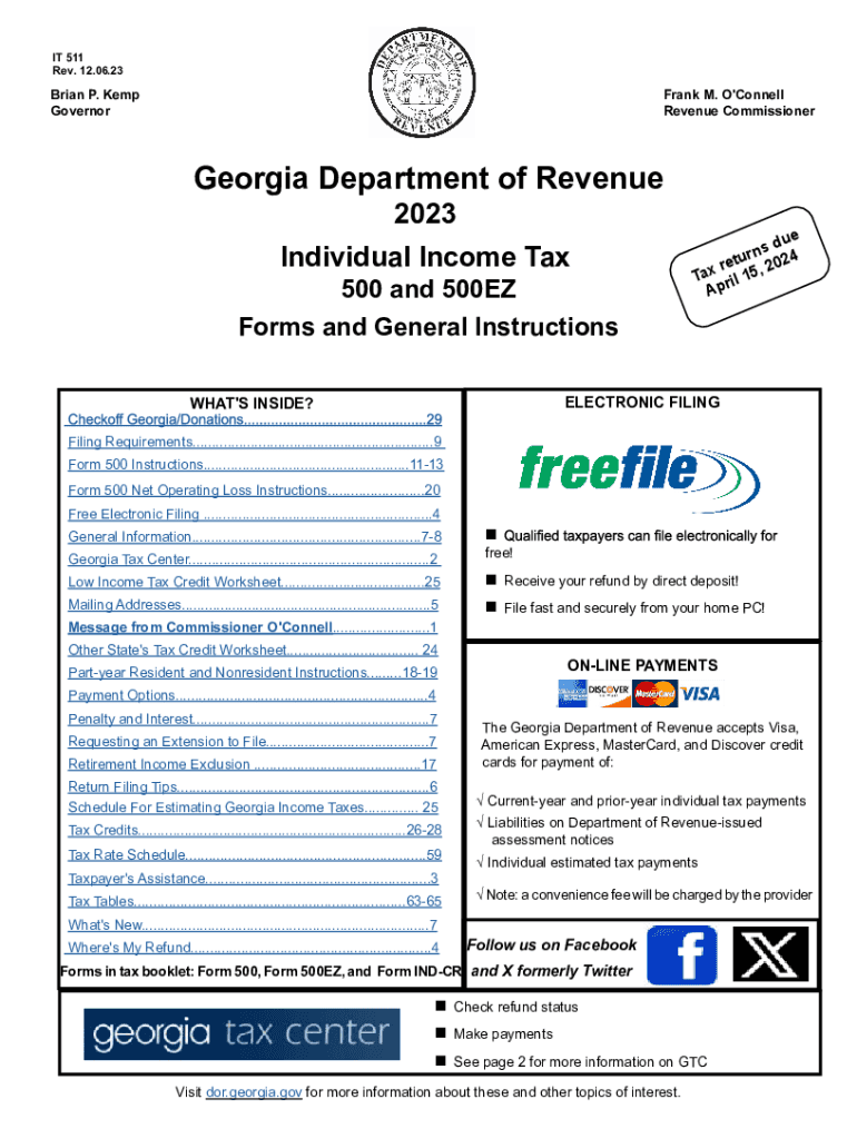 Taxes for Individuals Georgia Department of Revenue  Form