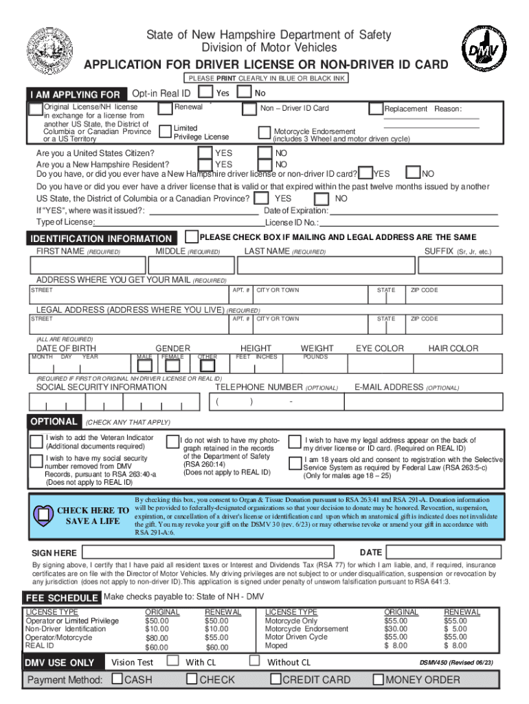 State of New Hampshire Department of Safety Divisi  Form