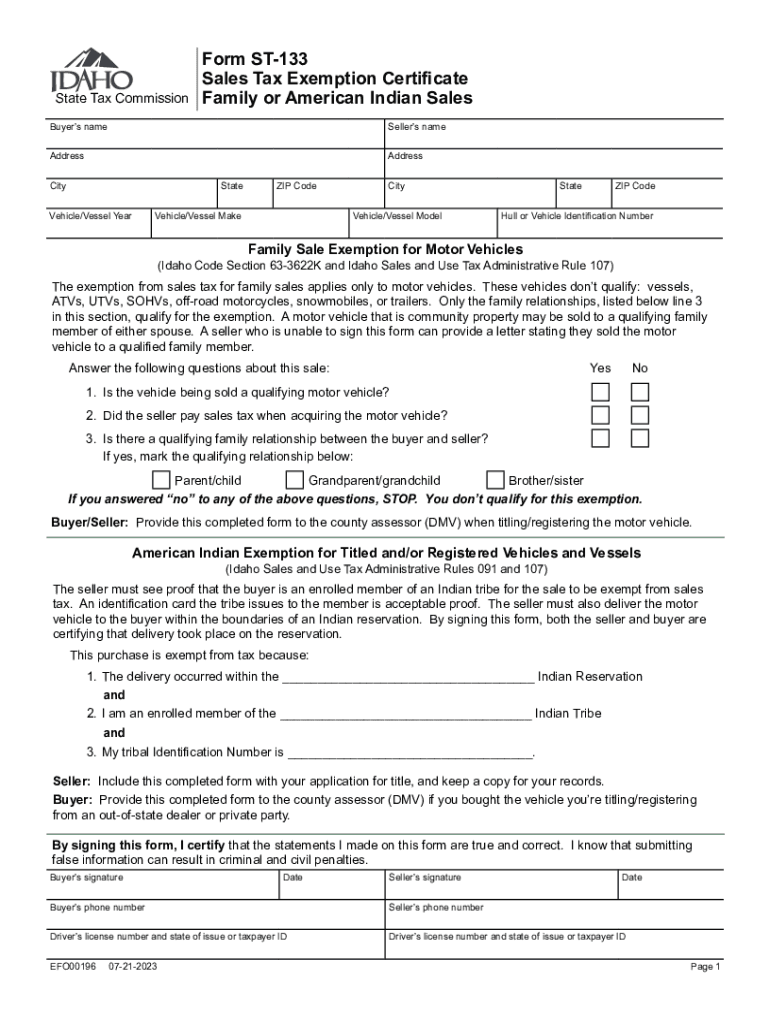 Form ST 133CATS, Sales Tax Exemption Certificate Capital