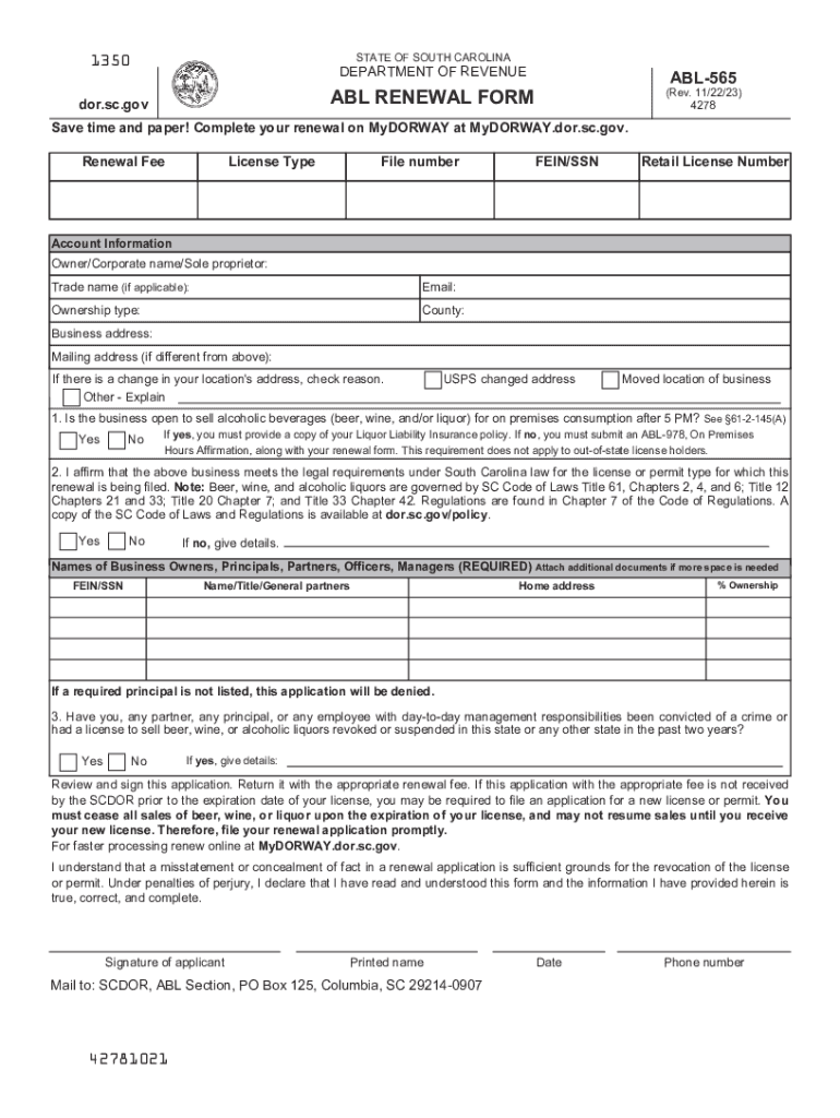  Registration Forms SC Department of Revenue 2019