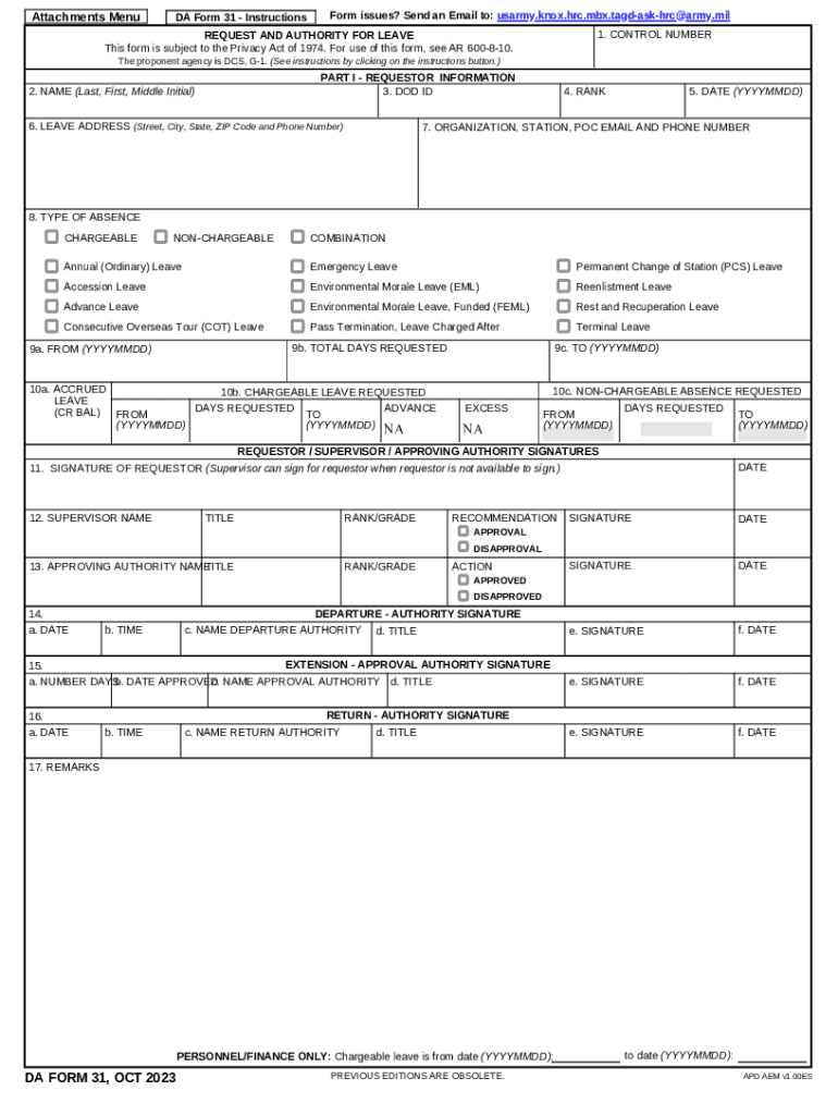 Request and Authority for Leave ARN39556 DAFORM31 000 EFILE 1 PDF