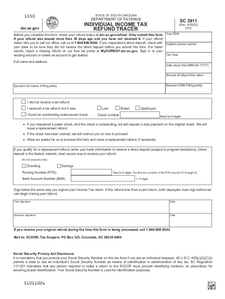 SC3911 PDF SC Department of Revenue SC GOV  Form