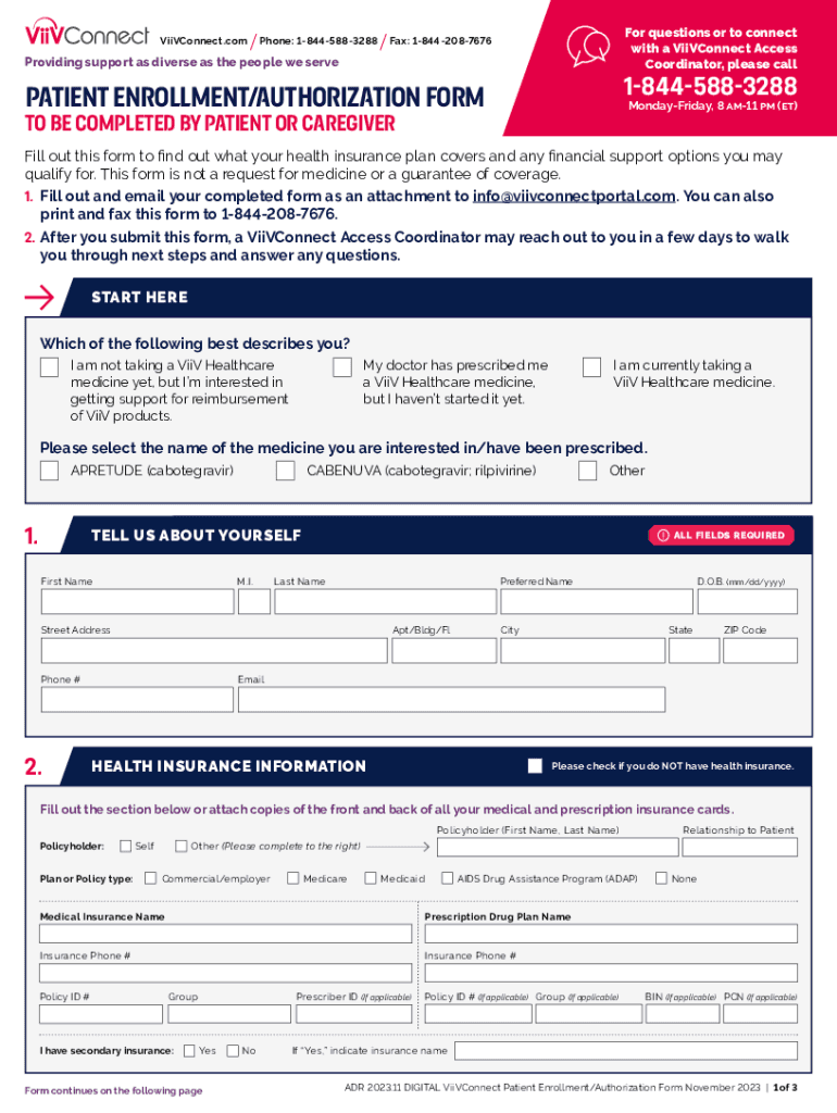 Patient EnrollmentAuthorization Form Patient EnrollmentAuthorization Form