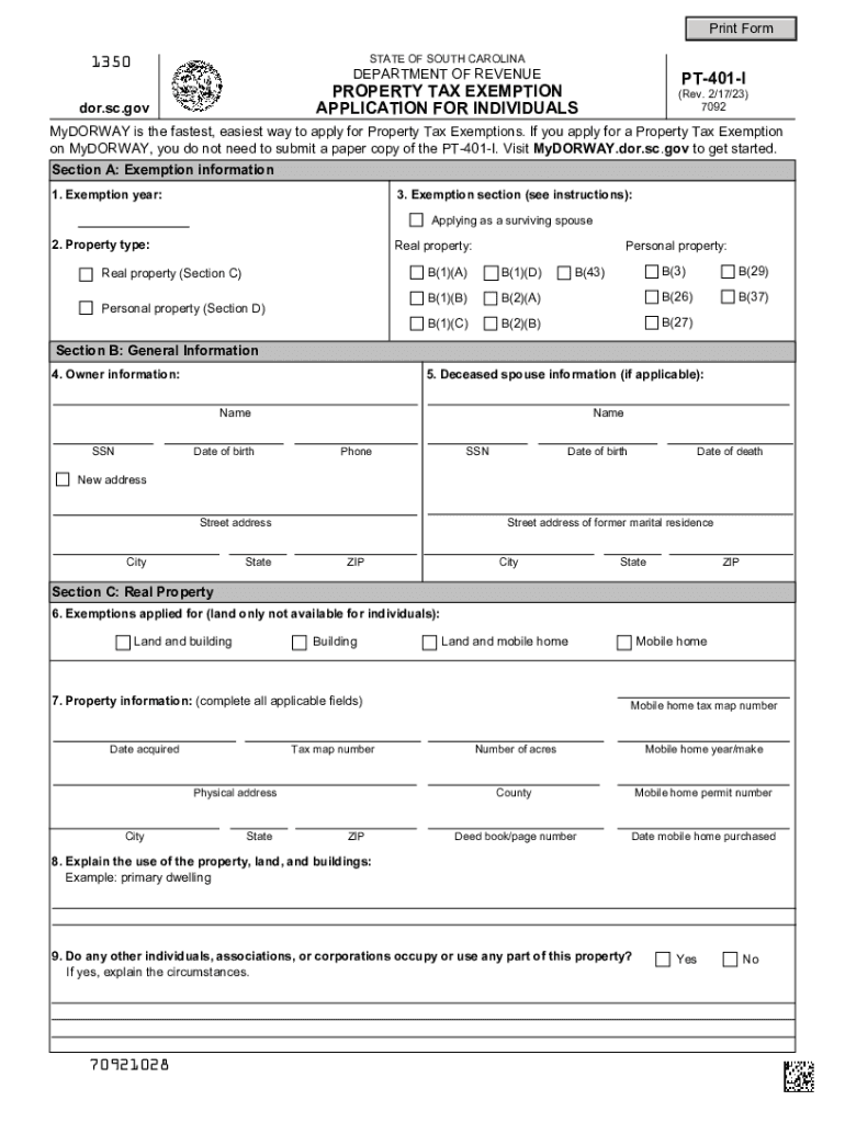 Sc Property Tax Exemption Form Fill Out &amp;amp; Sign Online