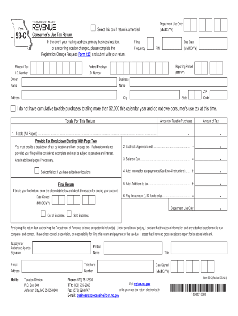 All Sales and Use Tax Filers Missouri Department of Revenue  Form