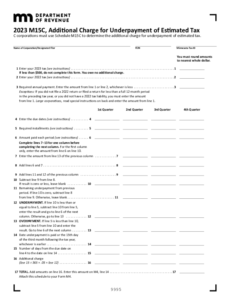M15C Fill Out and Sign Printable PDF Template  Form