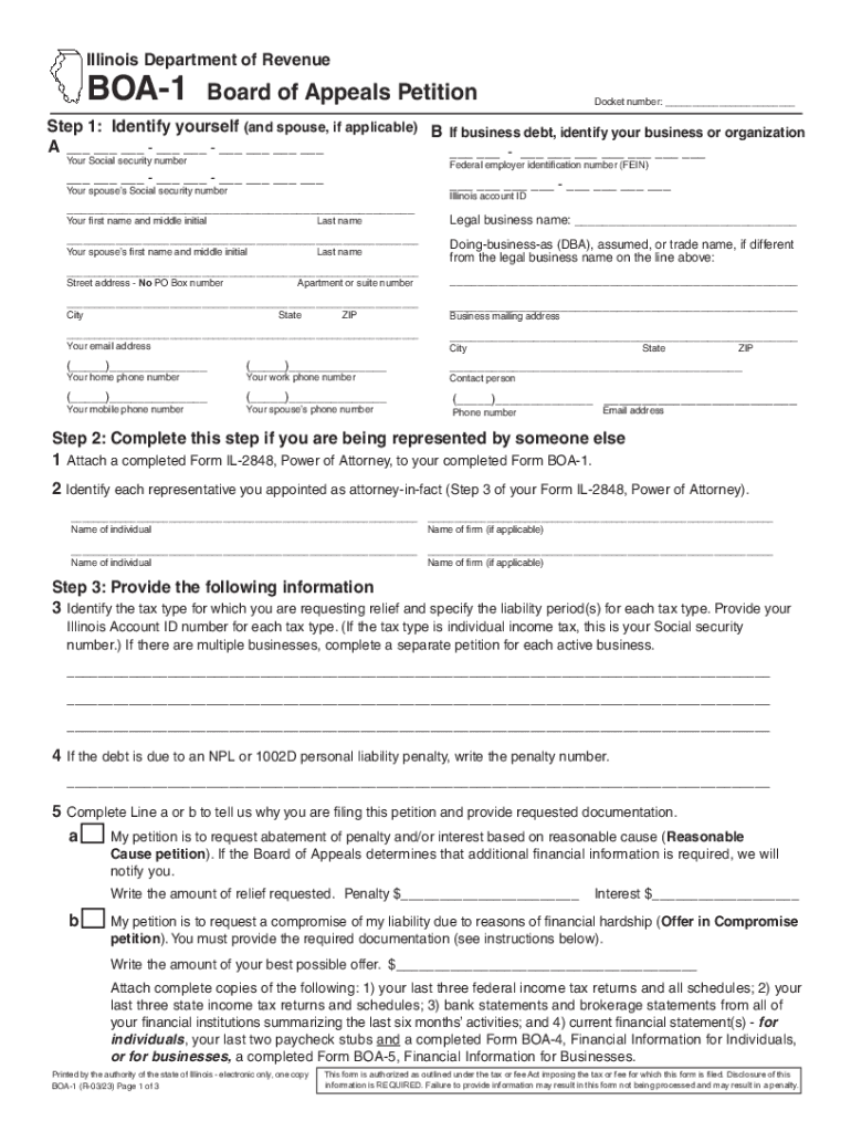Illinois Revenue Board  Form