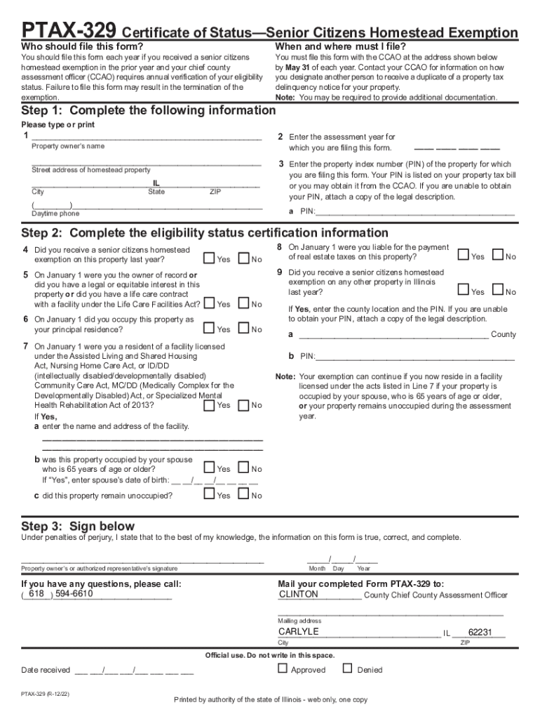 Ptax 329  Form