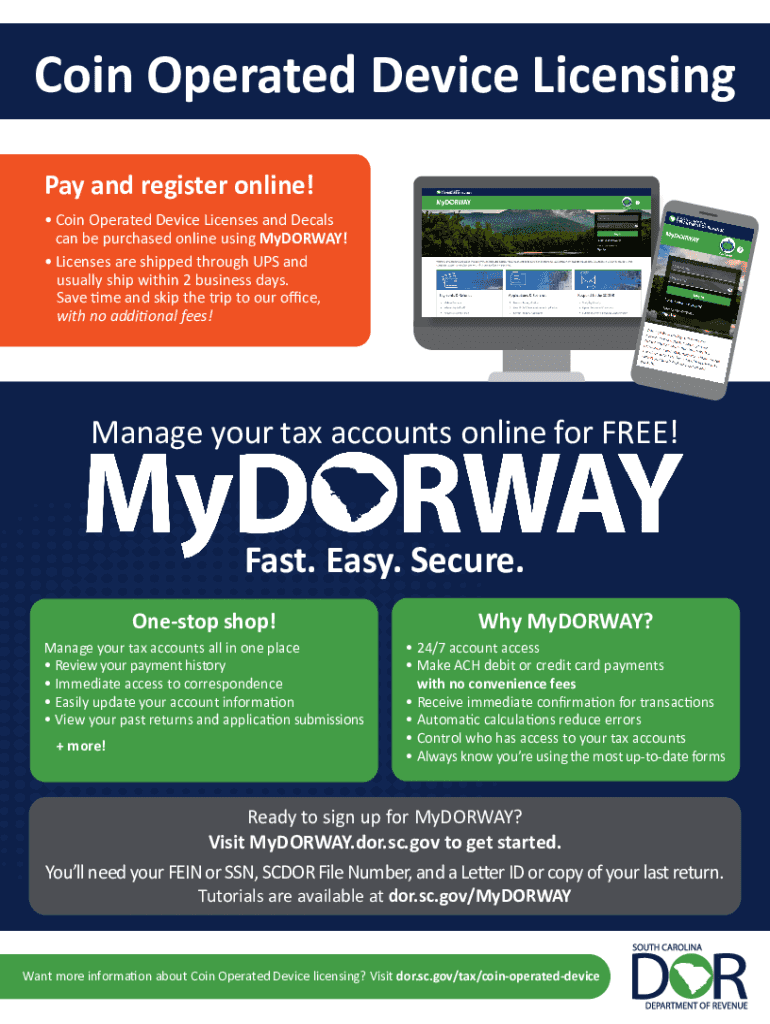 Coin Operated Device Licensing SC Department of Revenue  Form