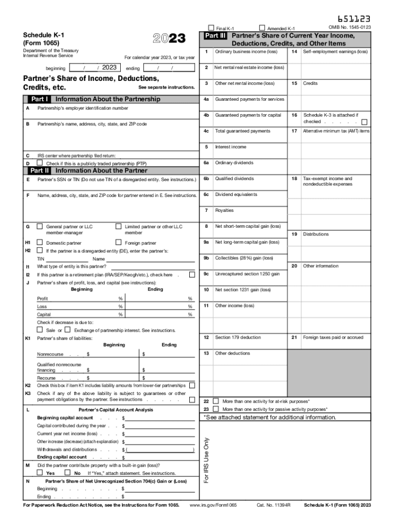 Schedule K 1 Form 1065