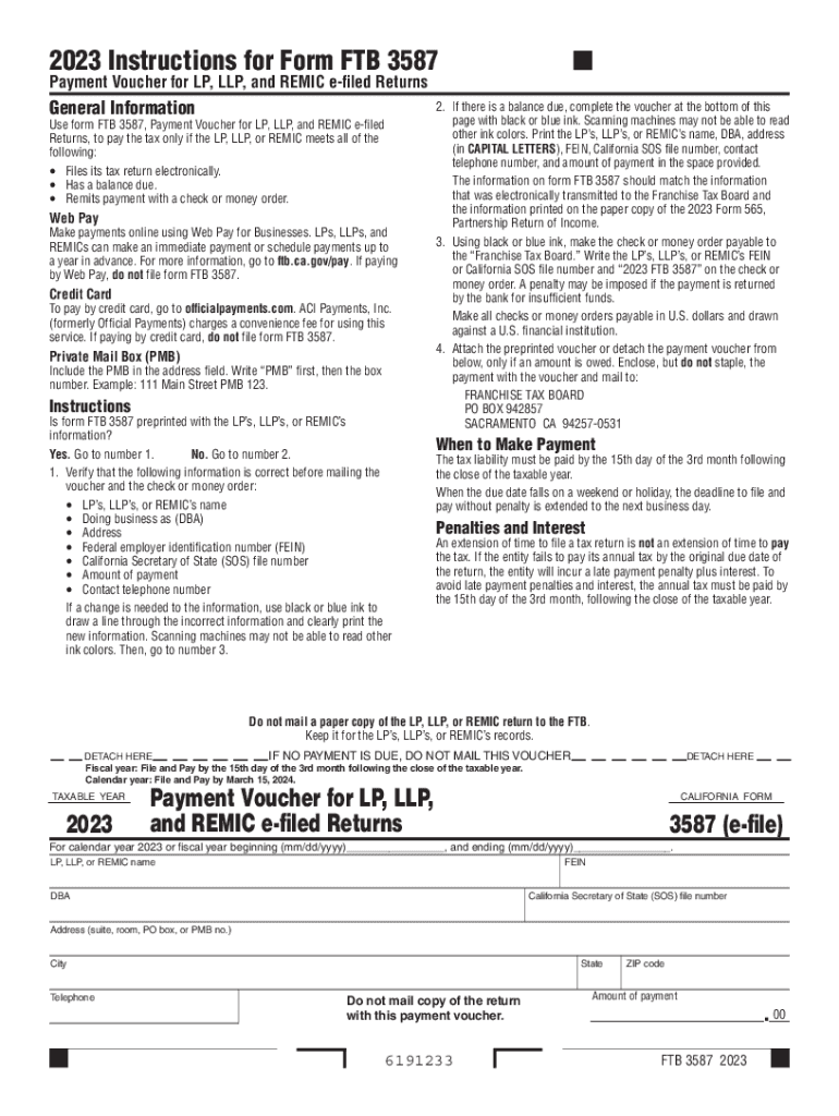 Ftb Form 3587Fill Out and Use This PDF