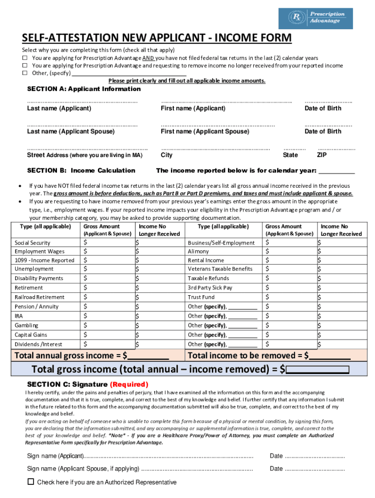  Prescription Advantage Application Form 2022-2024