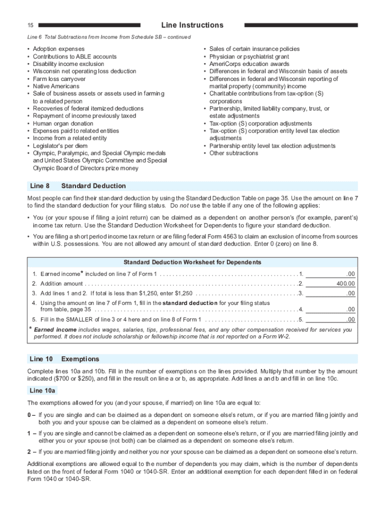  I 111 Form 1 Instructions Wisconsin Income Tax Form 1 Instructions 2022