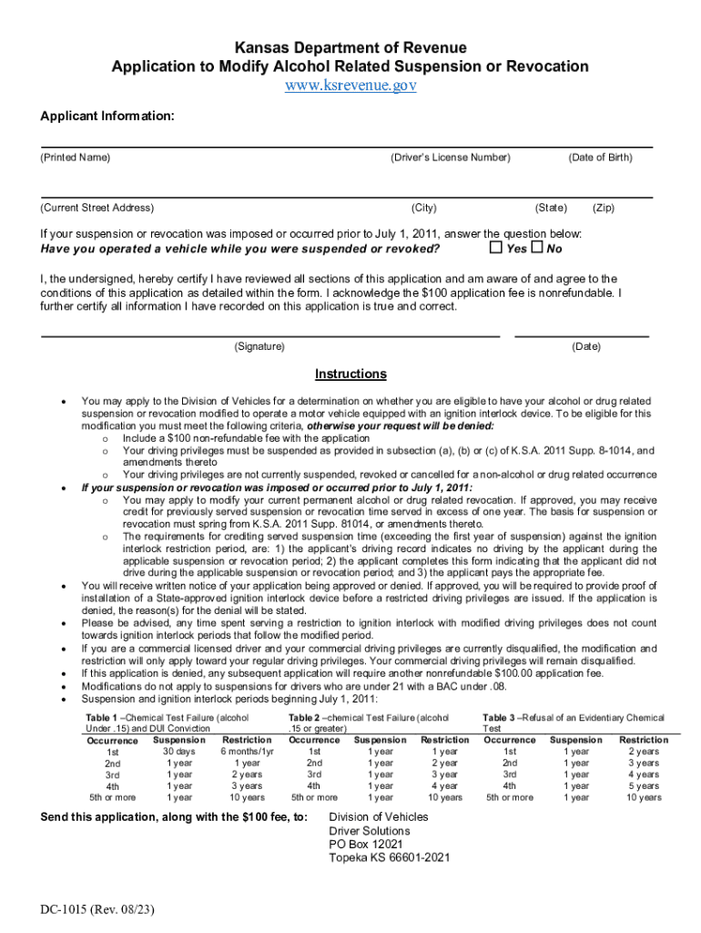  Fillable Kansas Department of Revenue Application to 2022