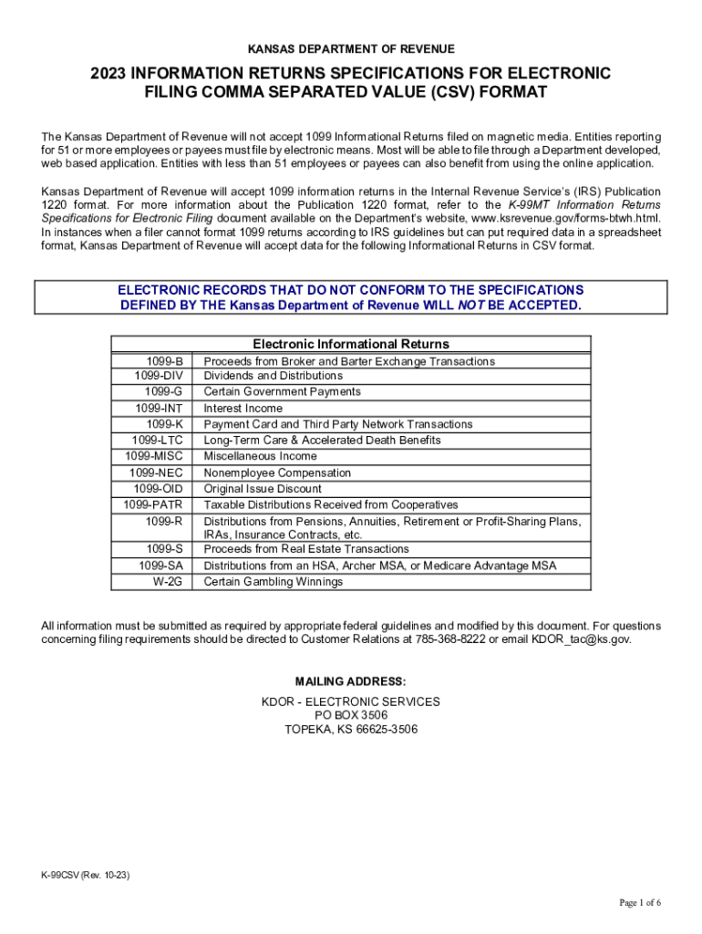  Kansas Specifications Electronic Filing Form Fill Out and 2022