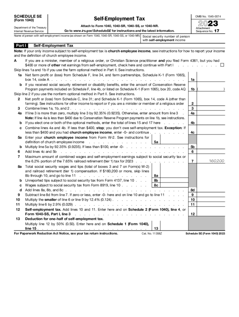  Schedule SE Form 1040 Sp 2022