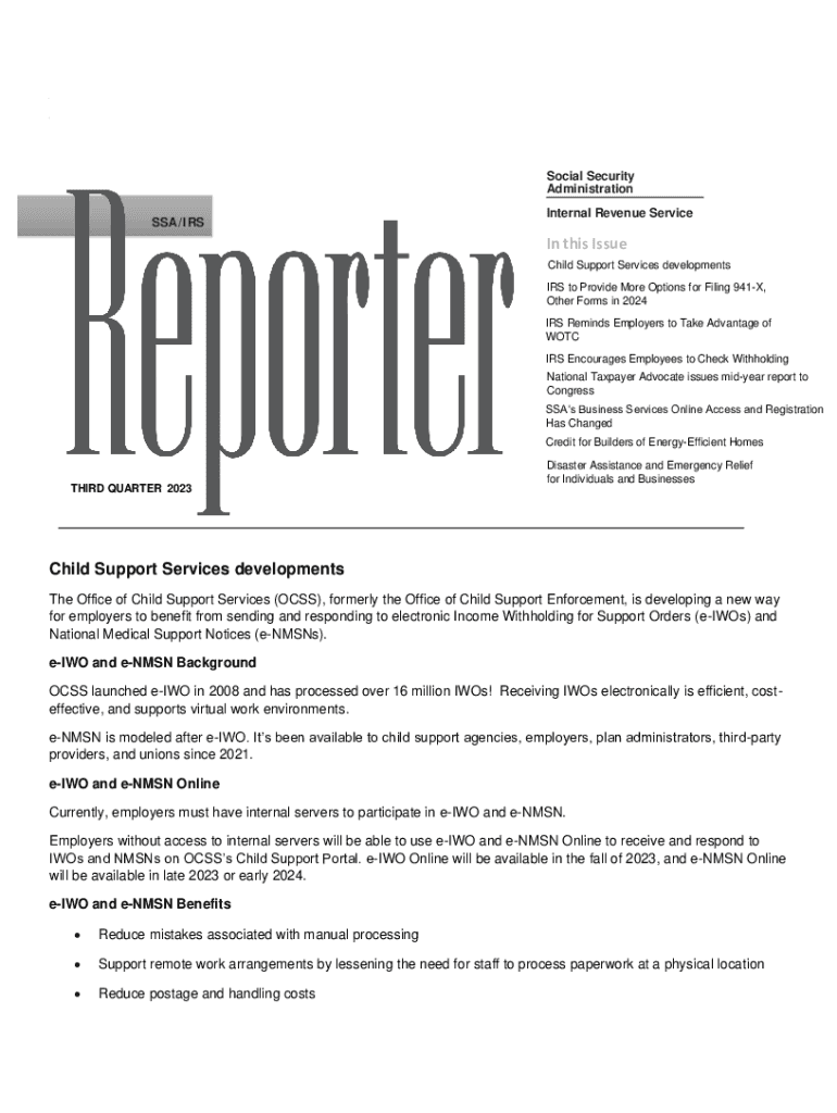  Publication 1639 Rev 10 Social Security AdministrationInternal Revenue Service SSAIRS Reporter 2022