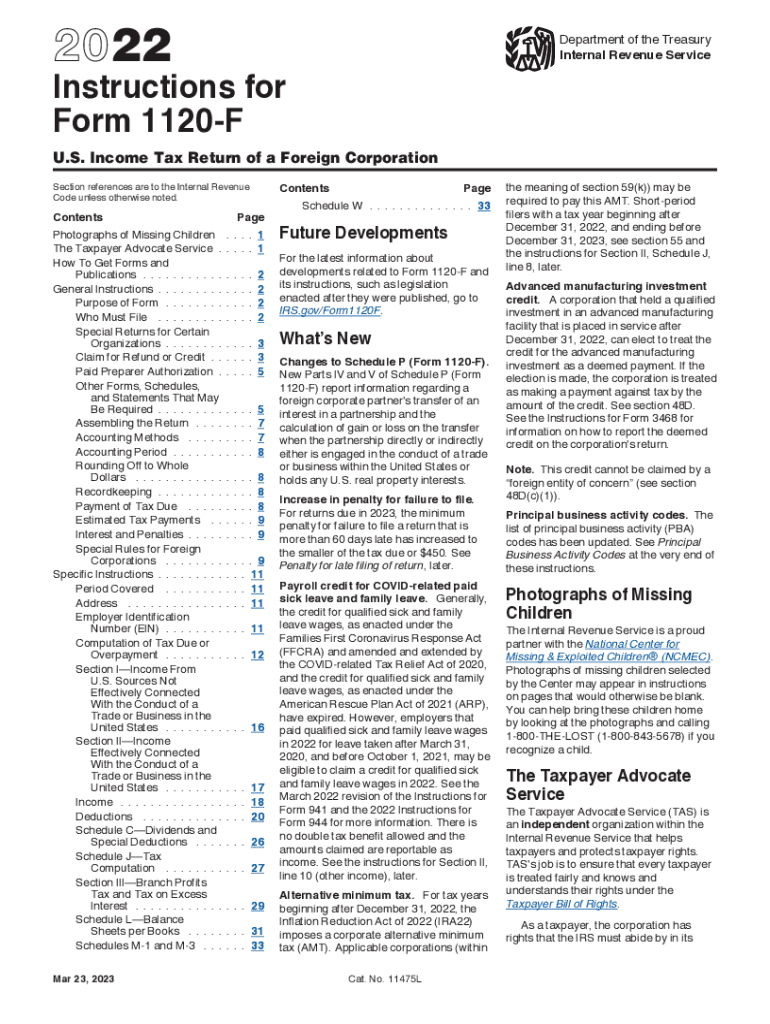  Instructions for Form 1120 F Instructions for Form 1120 F, U S Income Tax Return of a Foreign Corporation 2021-2024