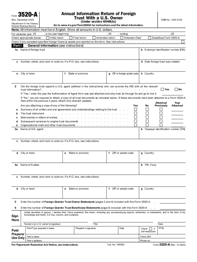  Irs Form 3520 Instructions 2022