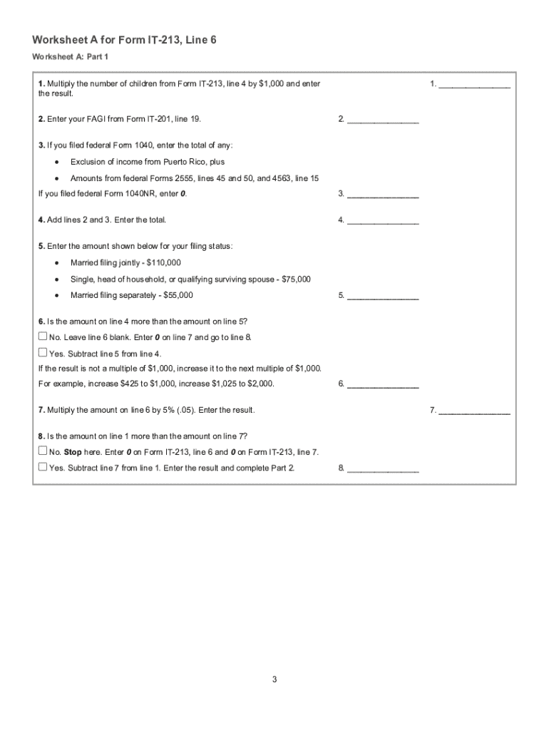  Instructions for Form it 213, Claim for Empire State Child 2023-2024