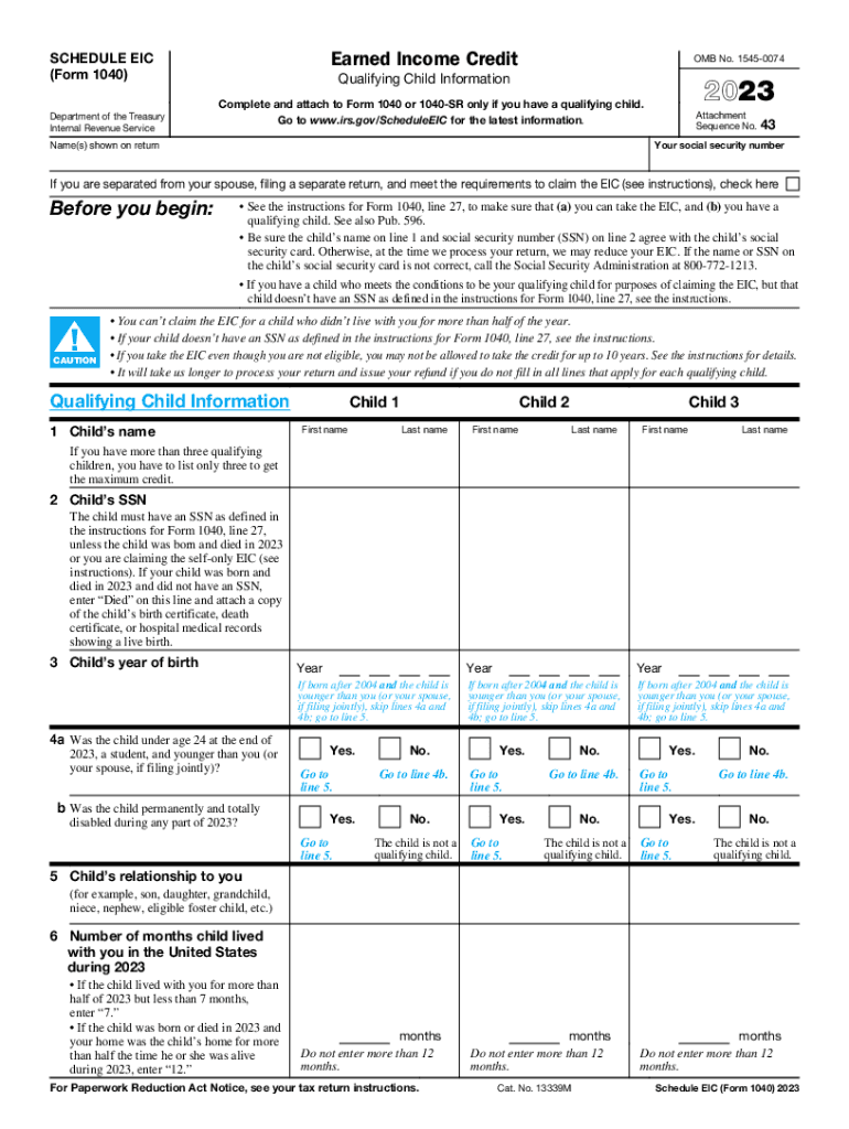  Eic Table Earned Income Credit 2023-2024