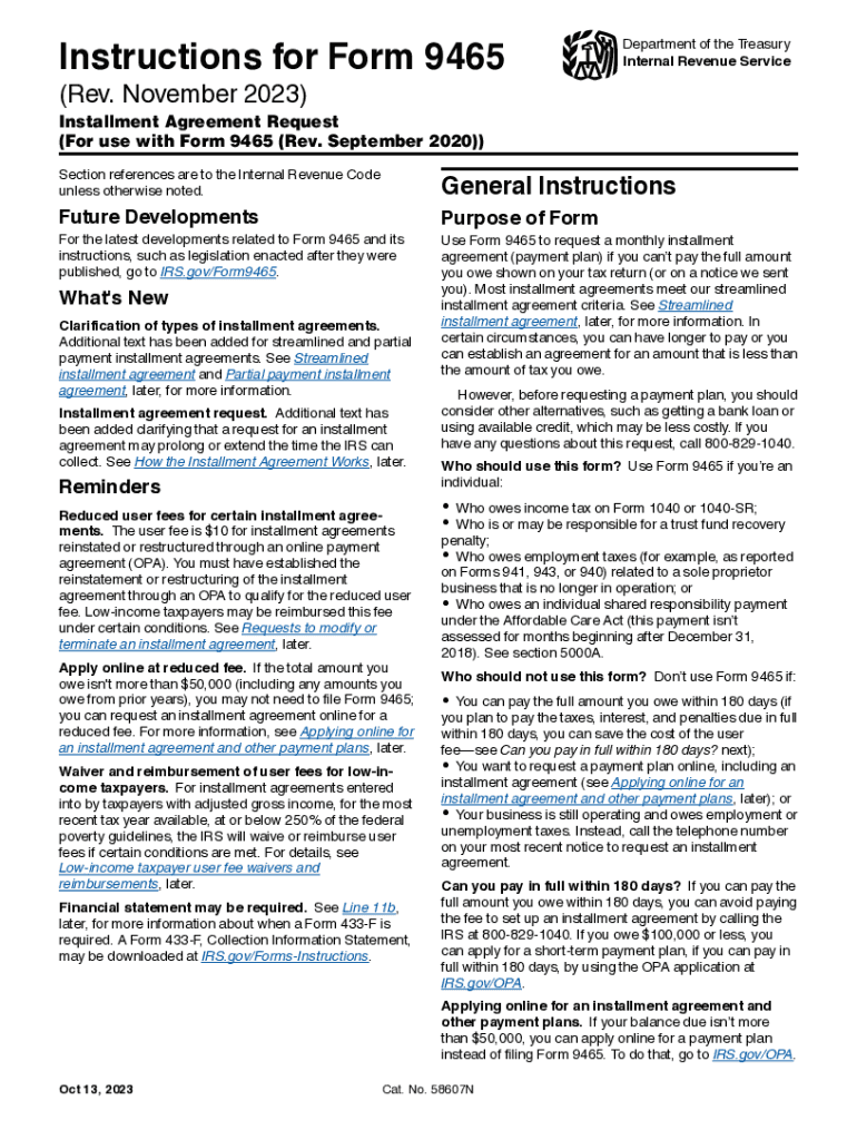  IRS Form 9465 Walkthrough Installment Agreement Request 2023-2024