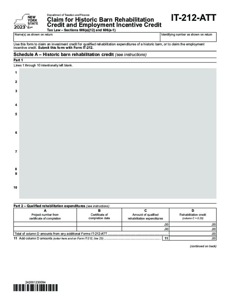  Form it 212 ATT; Claim for Historic Barn Rehabilitation 2023-2024