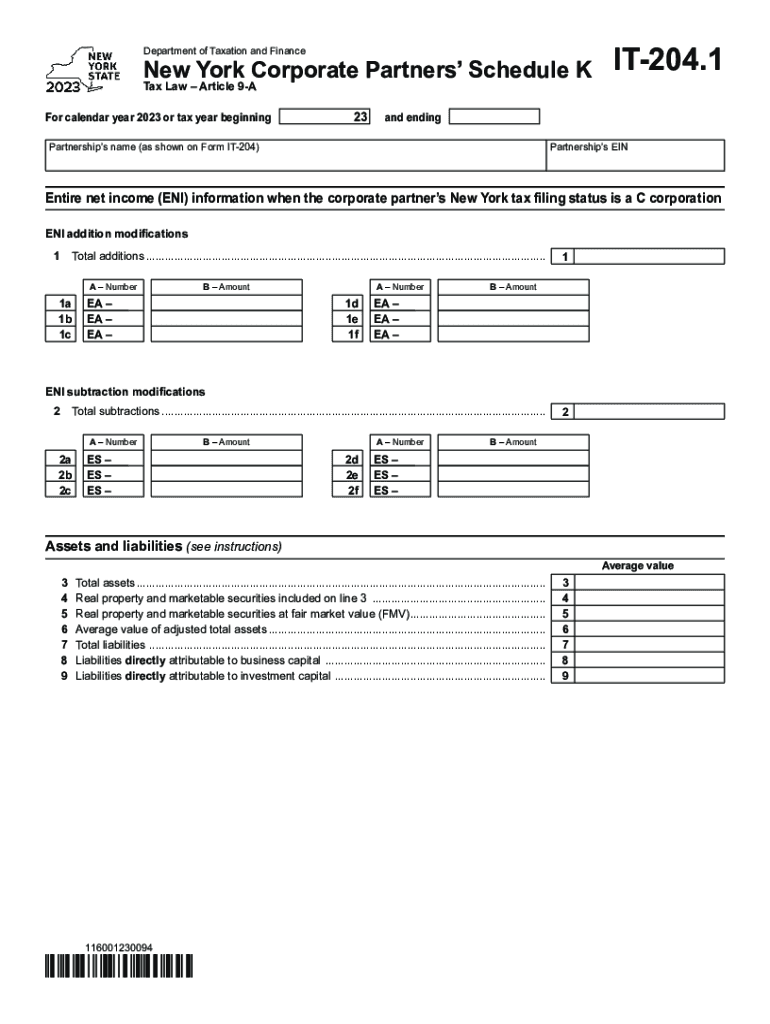  Instructions for Form NYC 204 Partnership Return 2023-2024