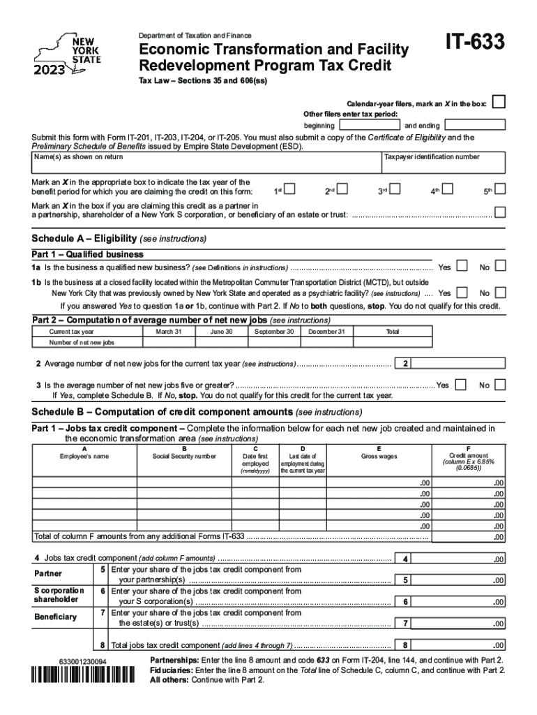  Form it 633 Economic Transformation and Tax NY Gov 2023-2024