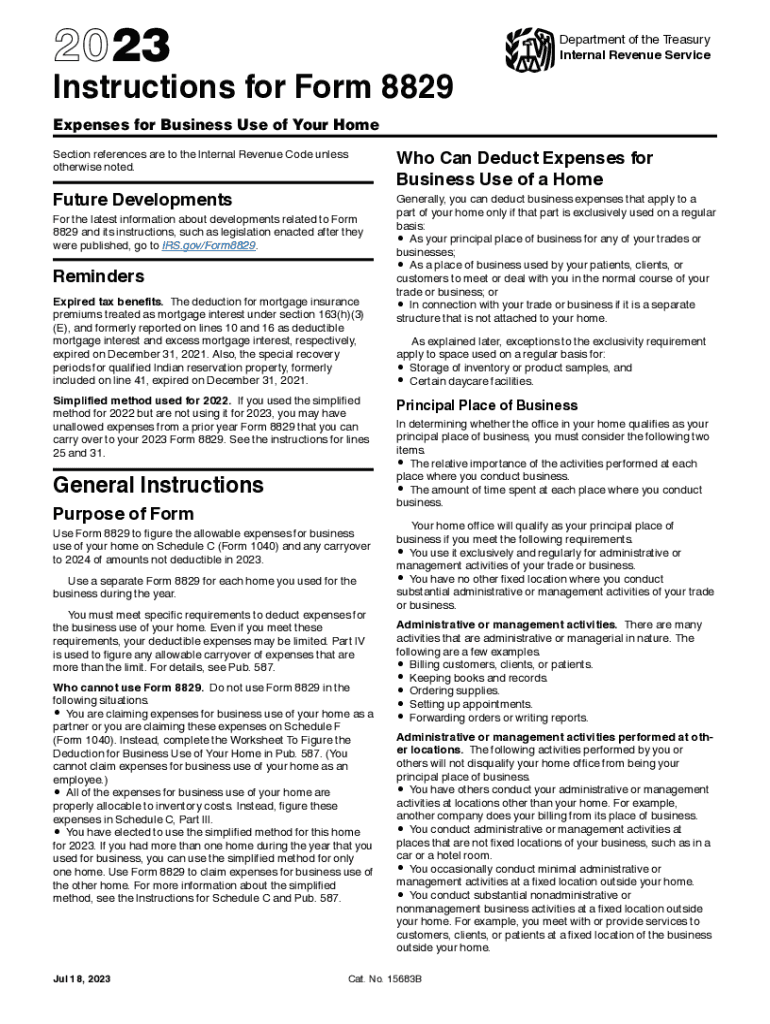  Instructions for Form 8829 2019