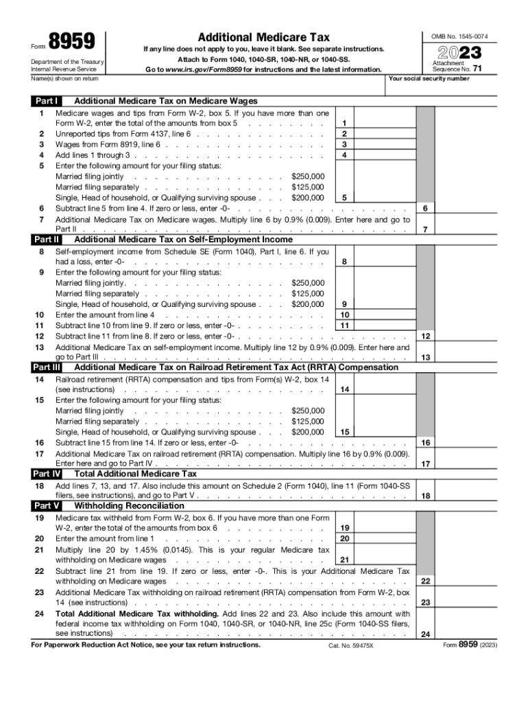  Form 8959 2023-2024