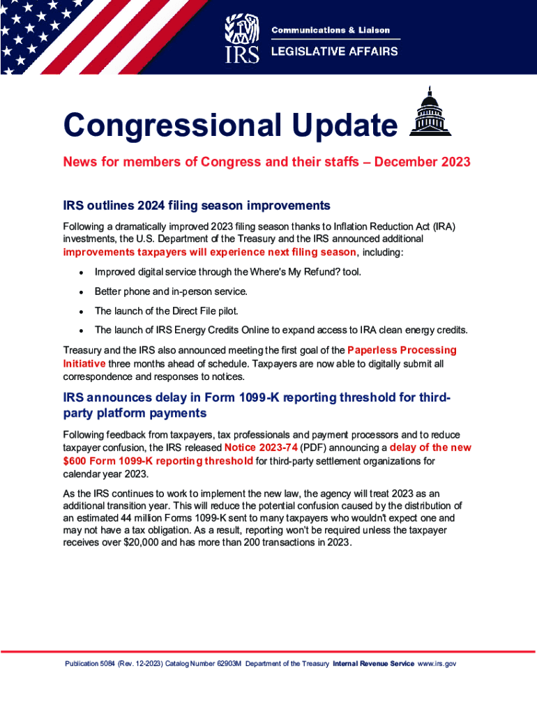  Publication 5084 Rev 12 IRS Congressional Update Newsletter 2023-2024