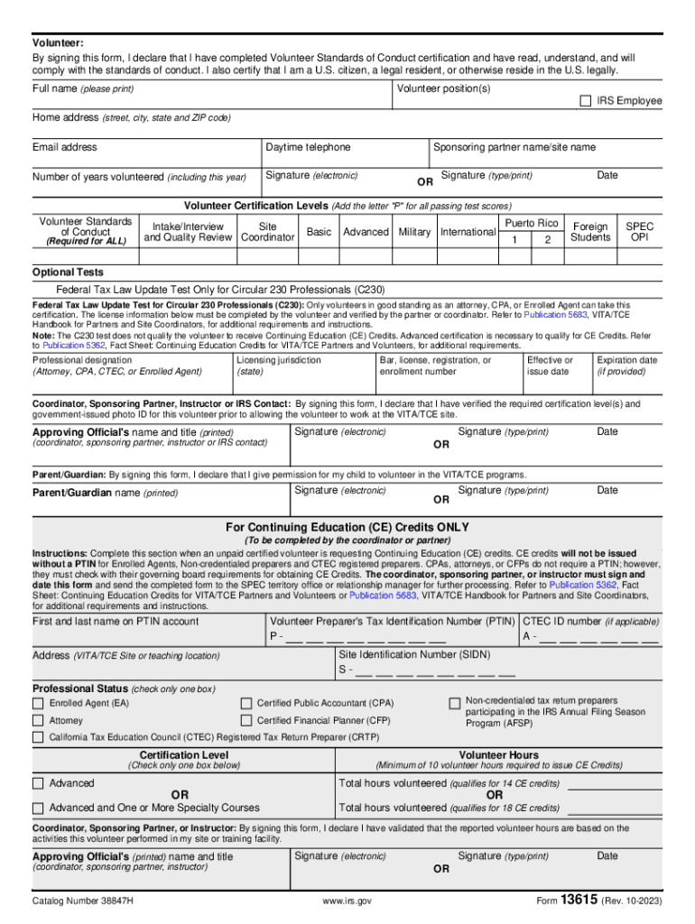 Form 13615 2023