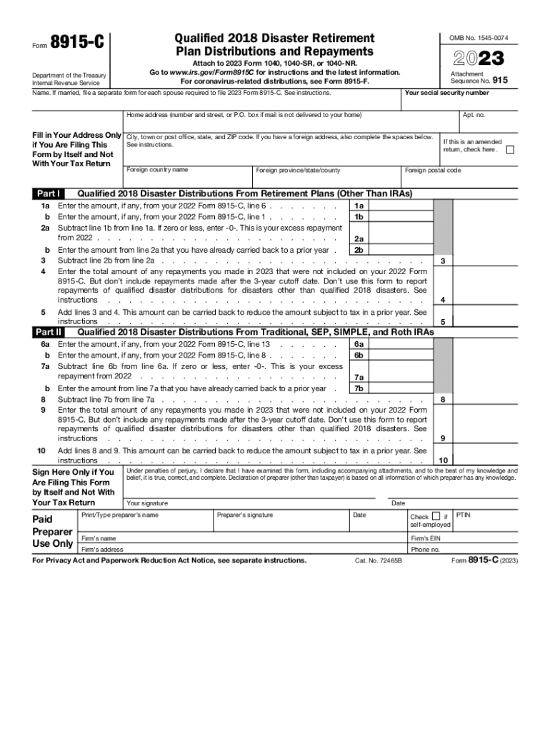  Form 8915 F Rev January 2023-2024