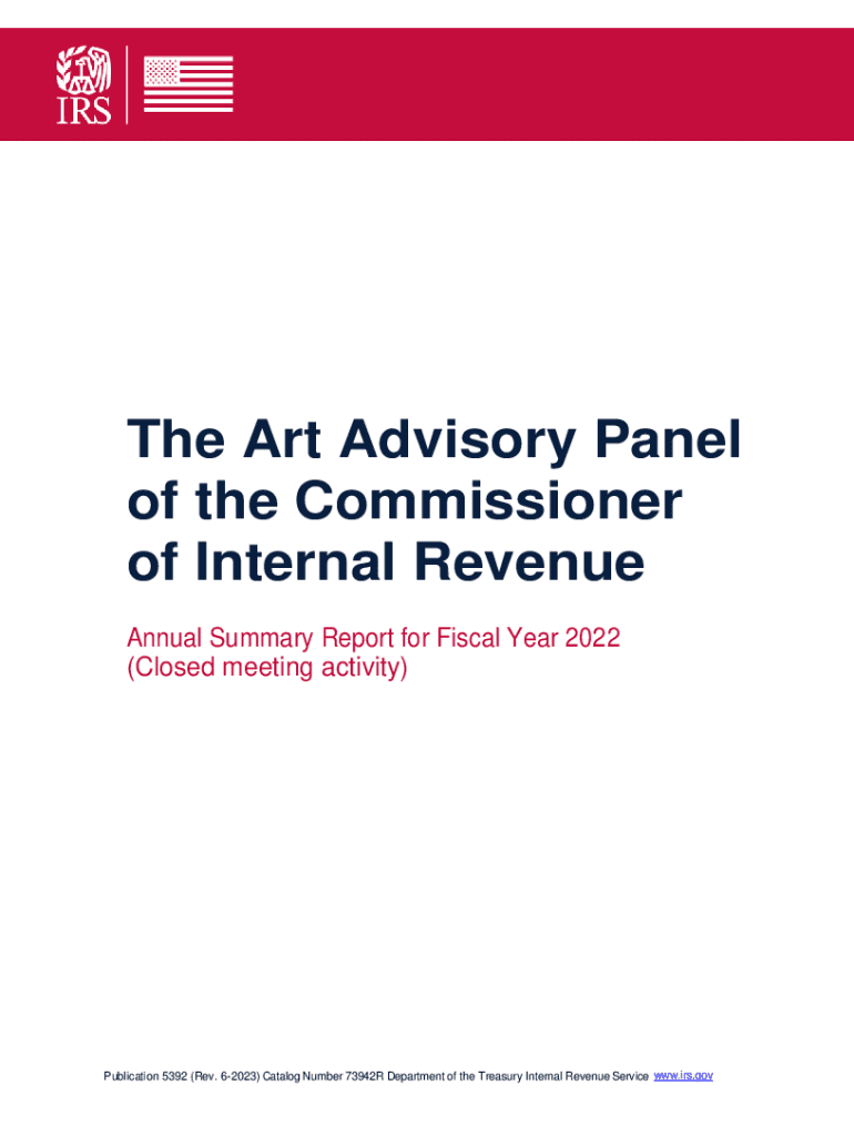  Publication 5392 Rev 6 the Art Advisory Panel of the Commissioner of Internal Revenue Annual Summary Report 2023-2024