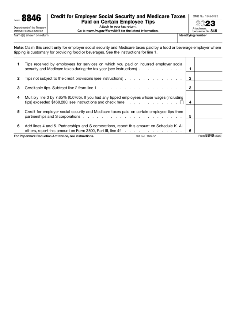  IRS Form 8846 Walkthrough Credit for Employer FICA Taxes 2023-2024