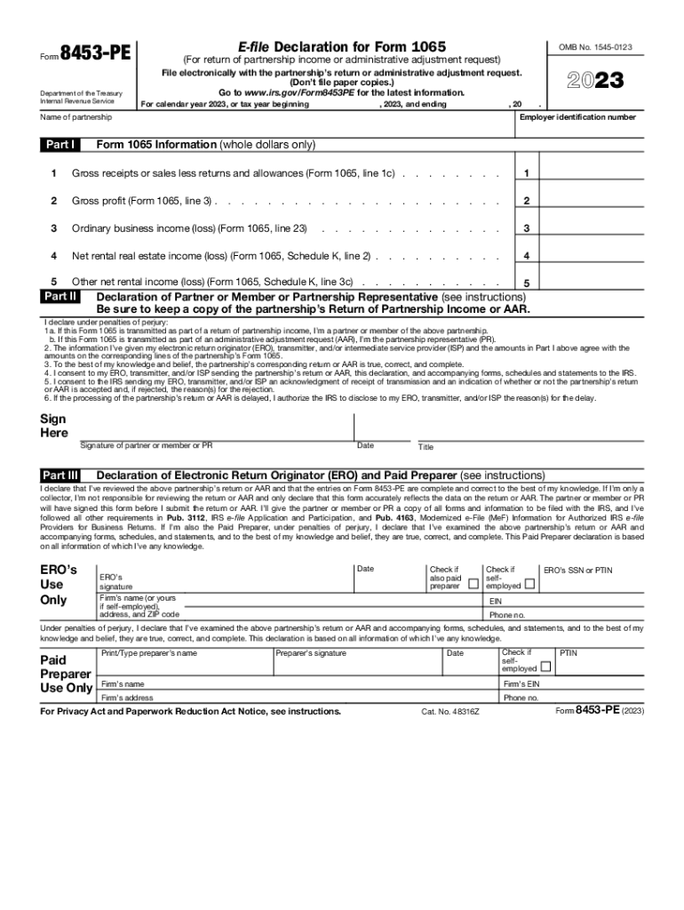  About Form 8453 EMP, Declaration for Employment Tax 2023-2024