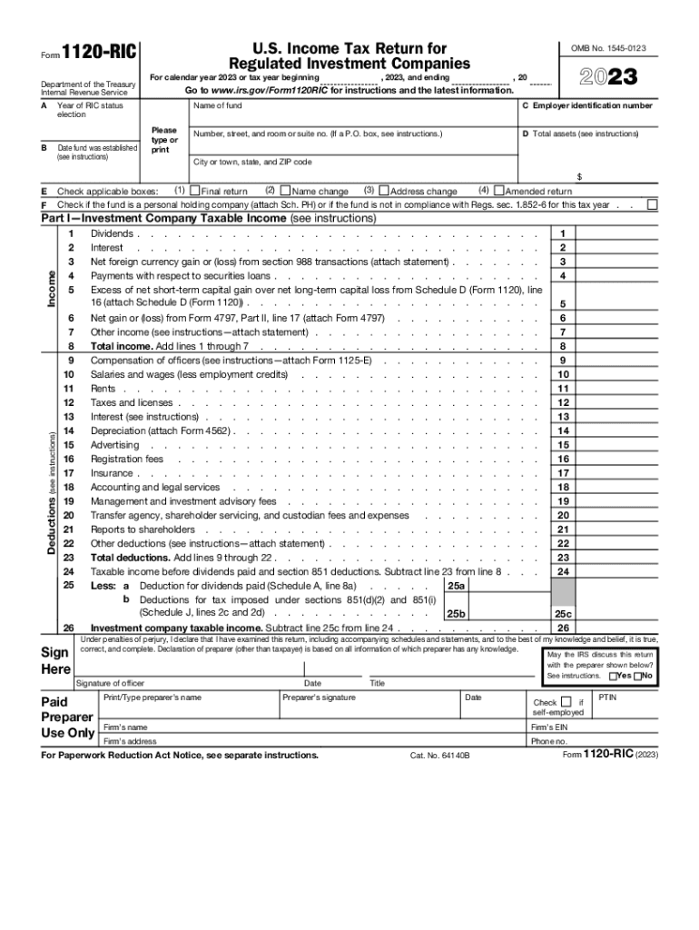  1120 Tax Form 2023-2024