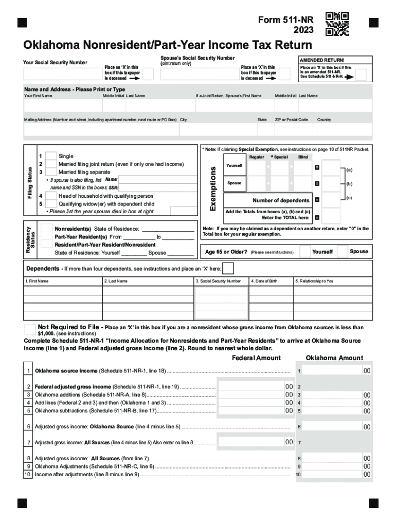Oklahoma Form 511nr Instructions Fill Out &amp;amp; Sign Online