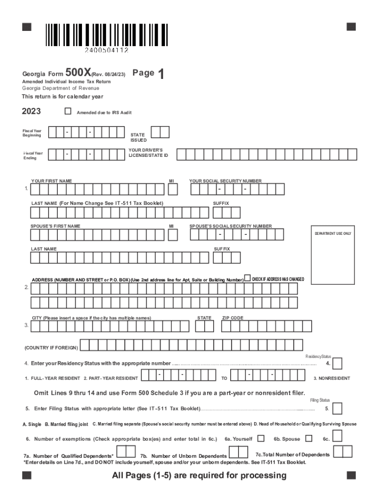  Georgia Form 500 Instructions 2014