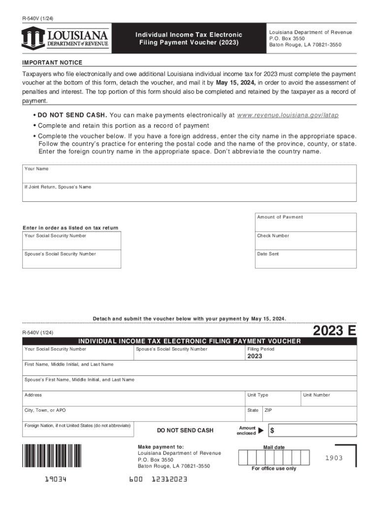 LOUISIANA ESTIMATED TAX DECLARATION VOUCHER  Form