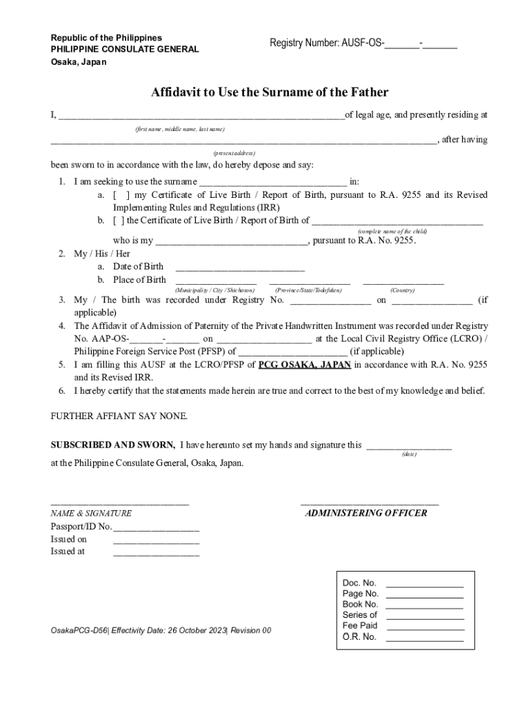  Paternity of a Child Born Out of Wedlock 2023-2024