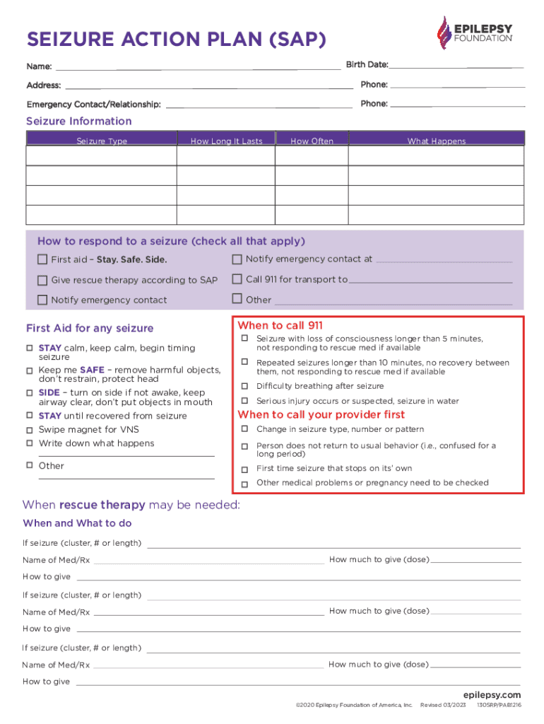  a Seizure Action Plan Includes Only a Student&#039;s Seizure Type 2023-2024