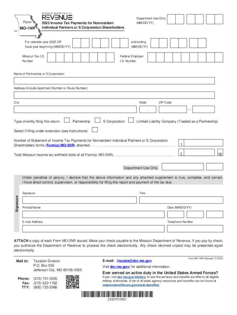 Reset Form FormMO1NRPrint FormDepartment Use Only