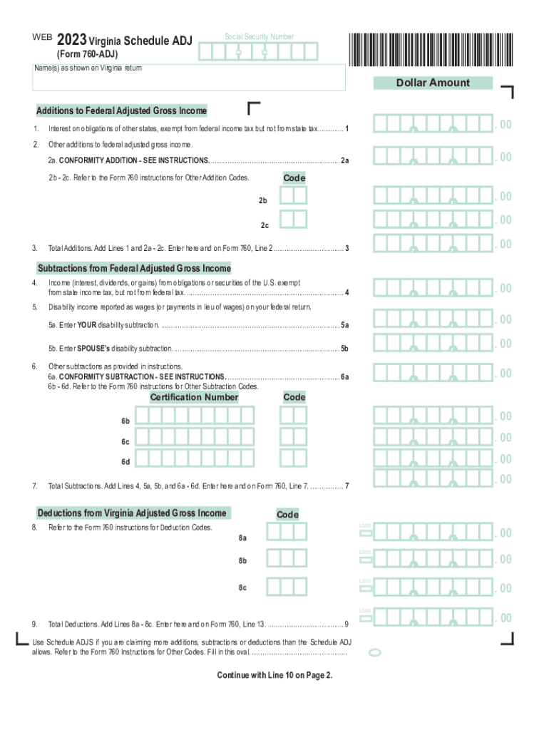  WEB2023 Virginia Schedule ADJSocial Security Numbe 2022-2024